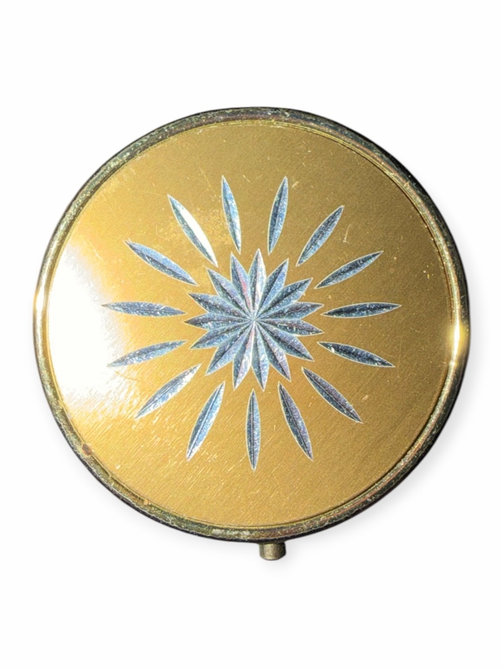Brass Pill Box Atomic Starburst Design